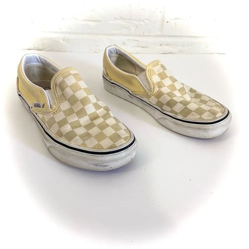 🚨4/$25 VANS Yellow Checker Board Slip-Ons Size 5